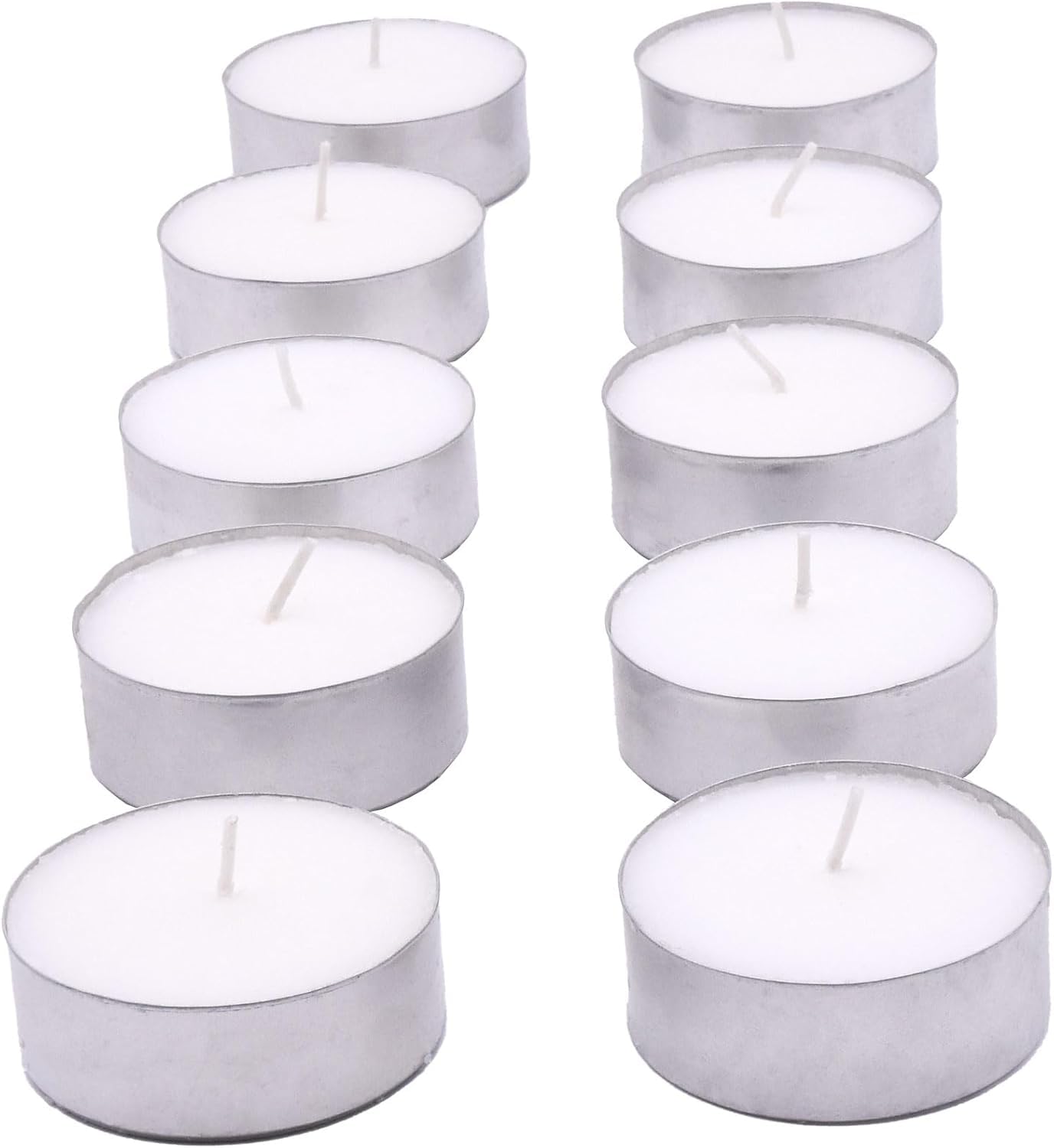 Glo-Wax Giant Tea Lights – Extra Large Unscented Long Burning Tea Lights Candles for Home & Outdoor Ambience, 10-Hour Maxi Candles – White Wax Set for Decor, Events & Relaxation (20)