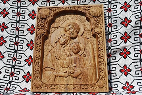 Handmade christmas gifts Holy Family Nativity Icon Durable Unique christian gift 5th anniversary gift Wood Carving religious gift FREE ENGRAVING FREE SHIPPING