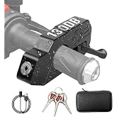 Motorcycle Grip Lock 130DB Alarm, Heavy Duty Motorcycles Lock Anti Theft | IP65 Waterproof Brake Lock, Motorcycle Locks Alarm System, Aluminum Alloy Throttle Lock for Moped, Dirt Bike, Scooter,ATV