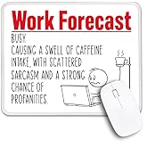 THEBESTU Work Forecast Non-Slip Mouse Pad with Stitched Edge, Funny Sarcastic Mouse Mat Gifts for Colleague Coworkers, Office Humor Birthday Gifts for Women Work Friends Leader Boss Employees