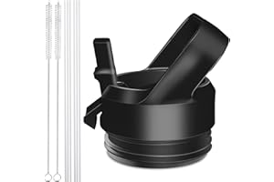 AIPENQ Straw Cap for YETI Rambler Bottle and RTIC Bottle, Straw Lid with 2 Straws and 2 Brushes