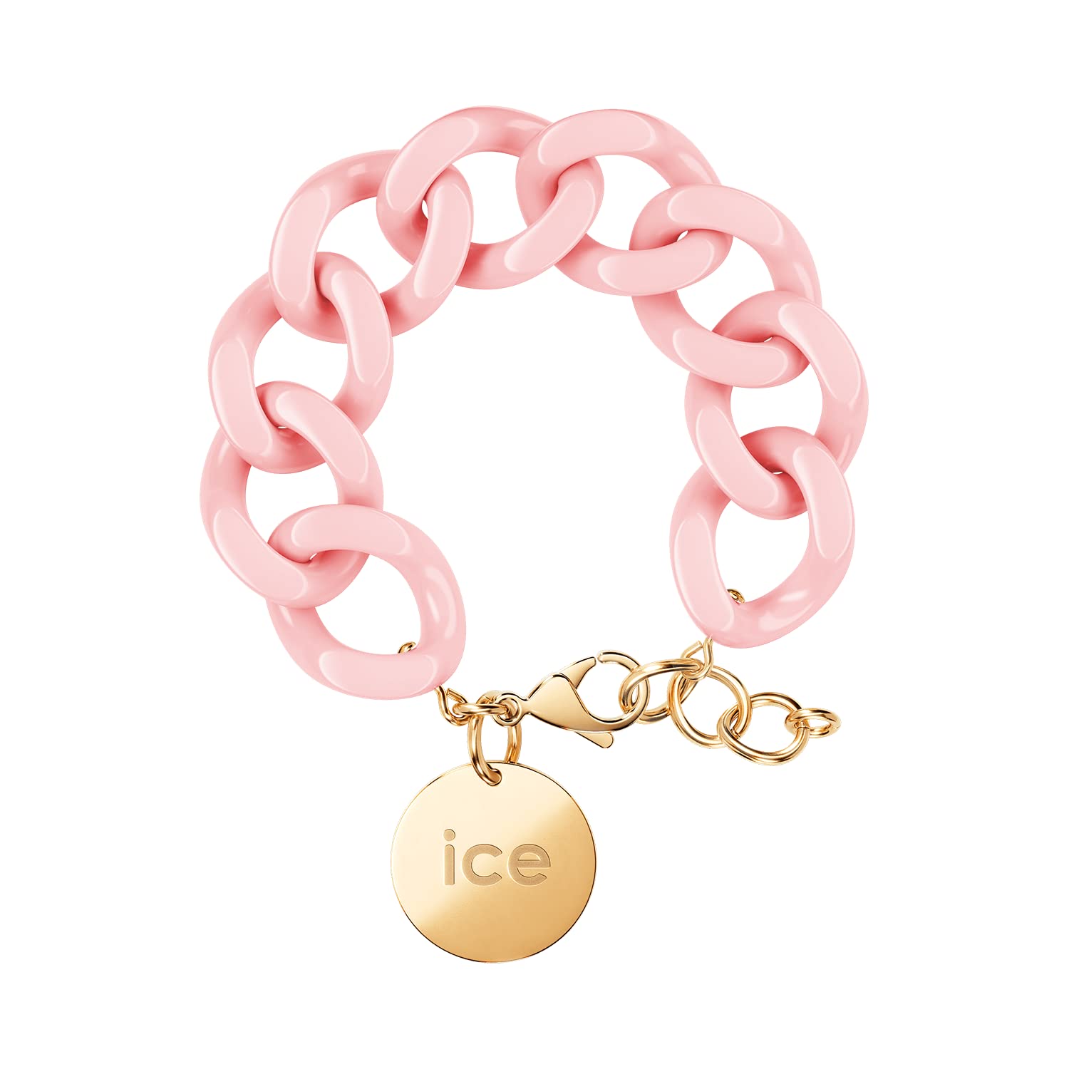 ICE - Jewellery - Chain bracelet - Pink lady - Chunky Chain Bracelet for Women in Pink Colour with a Gold Medal (020358)