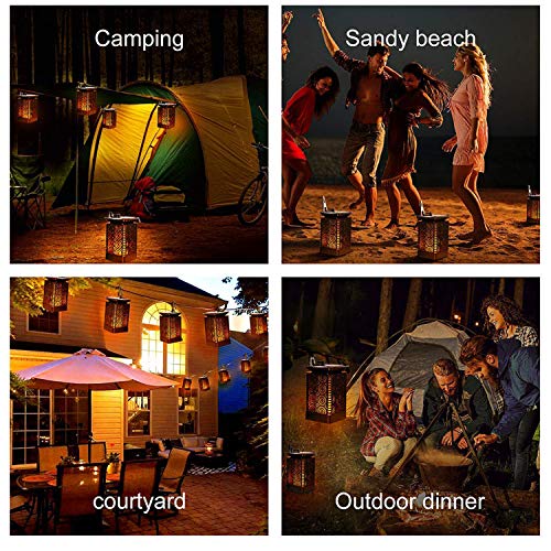 Otdair Solar Lights Outdoor Waterproof Dancing Flickering Flame Torch Lights (2 Pieces)