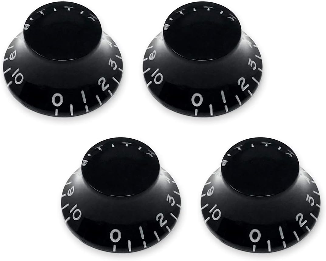 Vintage Black Top Hat Bell Knobs for Epiphone Les