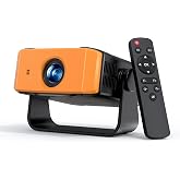 Projector with WiFi and Bluetooth, Auto Keystone, Remote, Focus HDMI USB Compatible with iOS/Android Phone, Laptop, TV Stick, PS5, Home Theater (Black-Yellow)