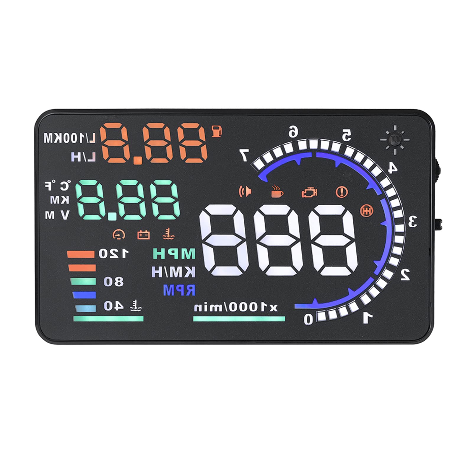 5.5 inch Car HUD Heads Up Display, 5.5'' OBD II Car HUD Head Up Display Auto Windshied Reflective Screen Speed Display