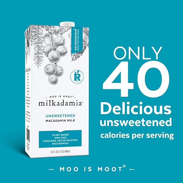 MILKADAMIA MILK MACADAMIA UNSWEETNED, 32 OZ