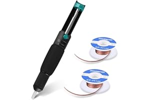 Tabiger Solder Wick & Desoldering Pump, Solder Sucker & Desoldering Wick, 2pcs Solder Braid (2.5mm Width, 1.5m Length)- Desoldering Vacuum Pump Solder Remover
