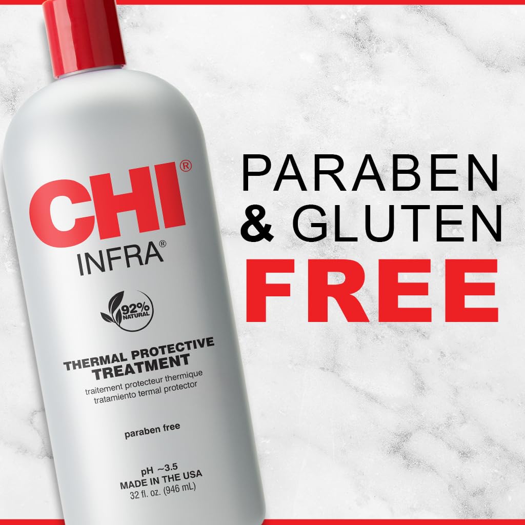 CHI Infra Thermal Protective Treatment, Hair Serum For Protecting Color & Adding Superior Shine & Softness, Hydrating Formula, Sulfate-free, 32 Oz