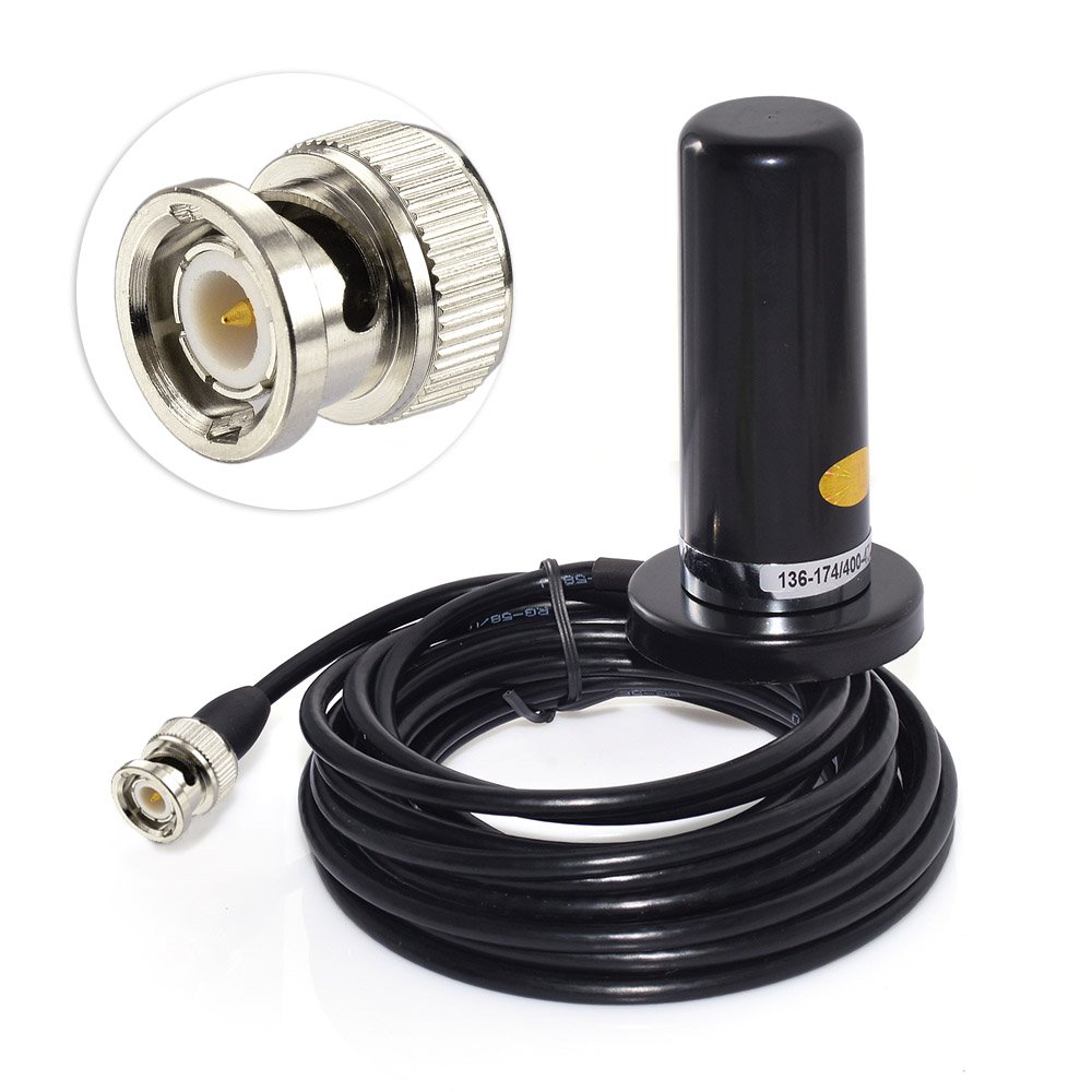 Superbat Vehicle/Car Mobile Radio 9cm Antenna Dual Band VHF UHF 136-174Mhz 400-470Mhz Magnetic BNC Male Antenna for BCD996P2 BC75XLT BC125AT Scanner, Handheld Radio, Police Scanner etc