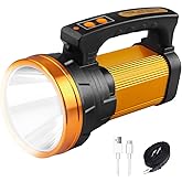 KINQILIN 1800LM Rechargeable Spotlight 13600mAh Spotlight Flashlight 80H Long Lasting IP67 Waterproof 3 Modes Spot Light for Outdoor Camping Home Emergency