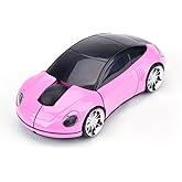 2.4GHz 3D Car Shape Wireless Optical Mouse USB Gaming Mouse with Receiver for PC Laptop (Pink)