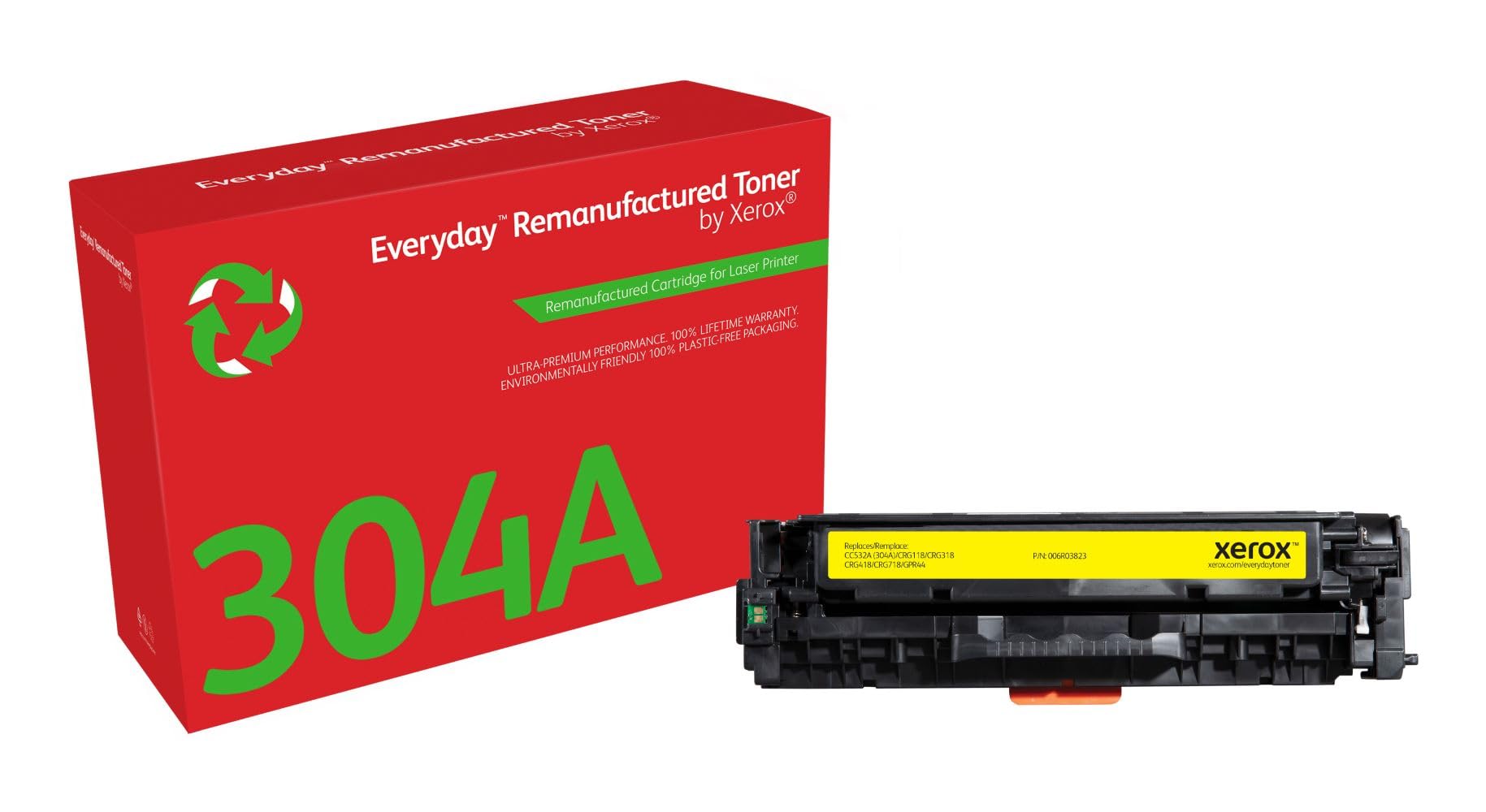 Xerox Everyday Compatible HP 304A CC532A Yellow Toner, Standard Capacity, Remanufactured