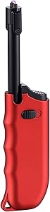 Candle Lighter Rechargeable Arc Lighter Electric Lighter, Rechargeable Flameless Lighter, with Safety Switch USB Windproof Plasma Lighter for Home Kitchen Outdoor BBQ Camping Sports Activities (Red)