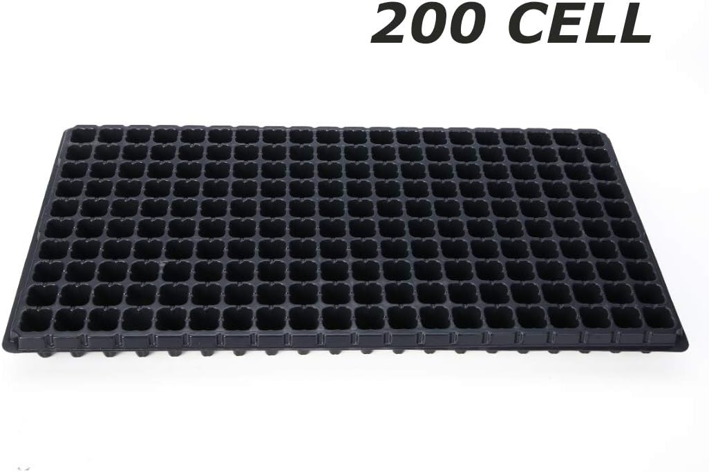 Wucom 10 Pack Seed Starter Trays, 72 128 200 Cells Seedling Trays Gardening Germination Tray for Seedling Germination Mini Propagator Plant Grow Kit Plug Greenhouse Starting Trays