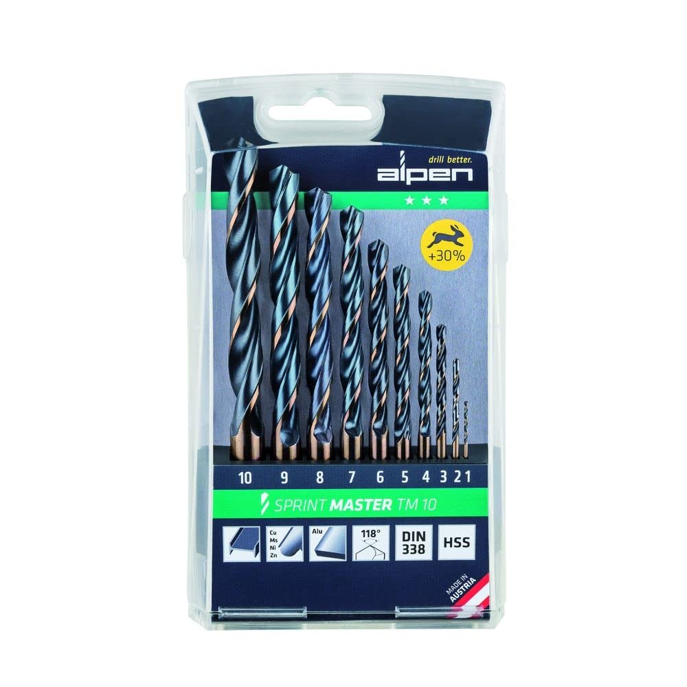 Alpen 811092100 Drill Bit Case "Sprint Master" TM, 0 V, Grey, 1-10 x 1.0 mm