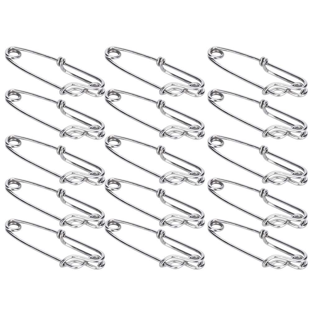 15PCS Tuna Clips, Stainless Steel Tuna Clips Longline Branch Hangers Snap Fishing Accessory Easy On/Off
