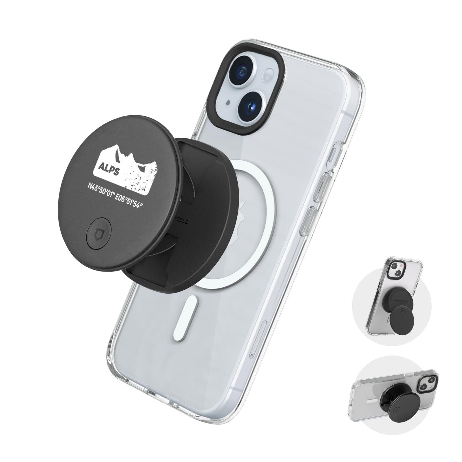 RHINOSHIELD GRIP O Compatible with MagSafe | Phone Grip with Expanding Kickstand for MagSafe Phone Case, Supports Portrait and Landscape Mode, Phone Holder, Smartphone Accessory - ALPS