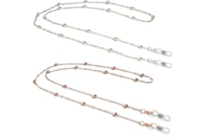 ZOORON Eyeglass Chains for Women, Premium Beaded Eyeglass Necklace Chain Cord, Eye Glasses String Holder