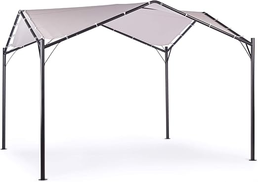 Gazebo Quadrato 3 X 3 M Con Struttura In Alluminio Bianco Arredo Giardino
