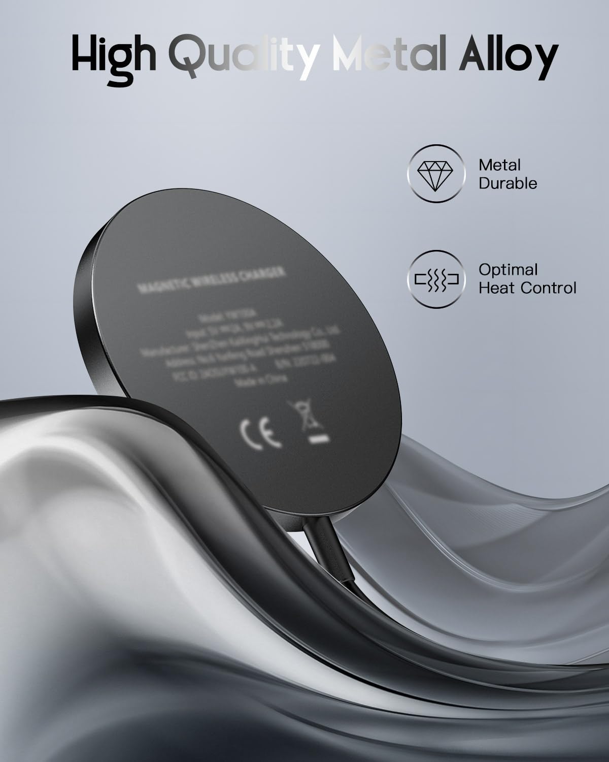 for Mag-Safe Charger, Magnetic Wireless Charger Made for iPhone 17/17 Pro/17 Pro Max/Air/16/15/14/13/12 Series, 15W Max Fast Mag Safe Charging Pad for AirPods Pro 3 2 (Black)