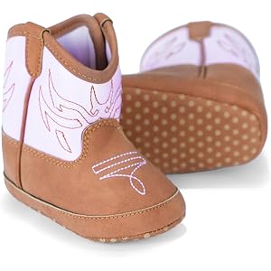 Doloame Baby Boys Girls Cowboy Boots Non-Slip Soft Sole First Walker Shoes | Flower Embroidery,Non-Slip,Soft Sole,Baby Cowboy