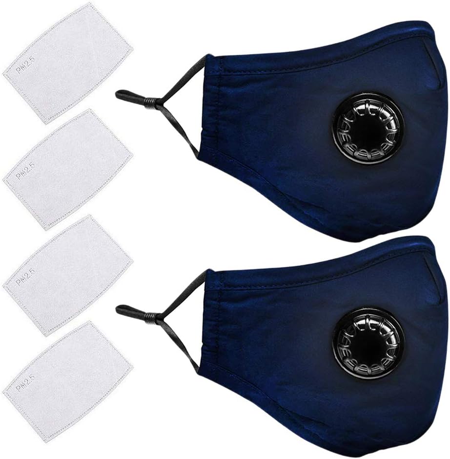 Cavestoff N95 Anti Dust Mask, 2 Pack Reusable PM 2.5 Anti Dust Masks Washable Anti Haze Face Mask Protective Mask Respirator Mask with 4 Filter Cotton Sheet