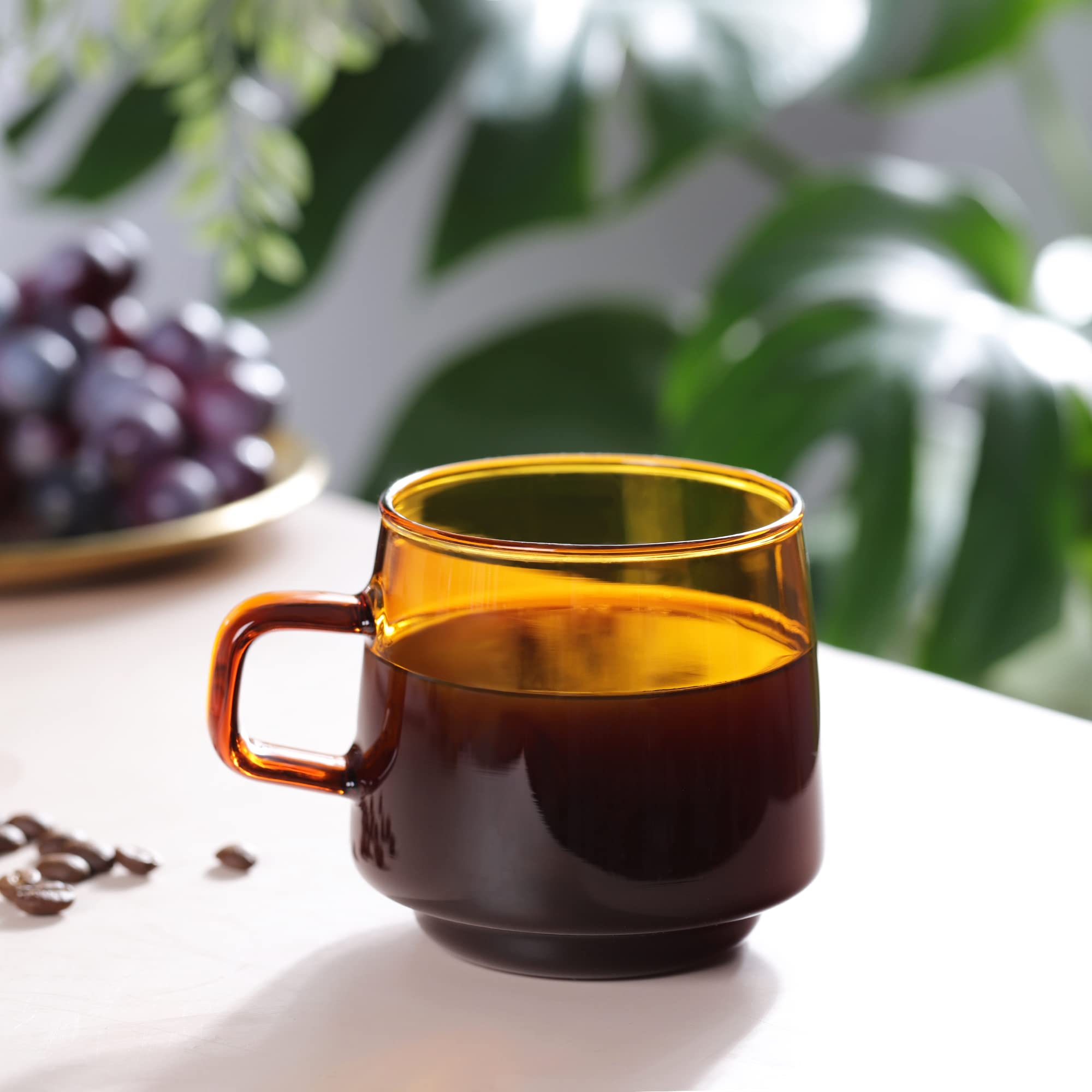 Amber Glass Coffee Mugs