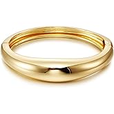 YHWQYR Gold Chunky Bangle Bracelets for Women Silver Stylish Open Cuff Bangle Bracelet Minimalist Thick Cuff Wrist Jewelry