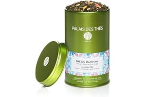 Palais des Thés - Thé Du Hammam - Premium Green Tea with Berries, Green Dates, Rose, and Orange Flower Water - 3.5oz Loose Leaf Metal Gift Tin