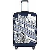 RIAWARME Custom Football Style Luggage Cover with Name and Number, Personalized Elastic Washable Suitcase Cover for Travel Vacation fits 18-32 Inch Luggage