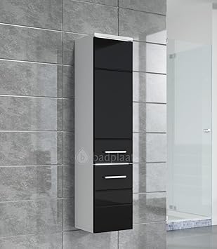 Badplaats Storage Cabinet Toledo 132cm Height Black High Gloss