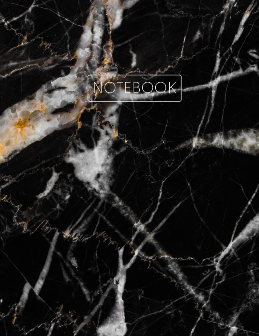 Notebook: Wide Ruled Lined Notebook Journal - Black White and Gold Marble - 120 Pages - Large (8.5x11 inches) A4 Size - Journal, Notebook, Diary, Composition Book