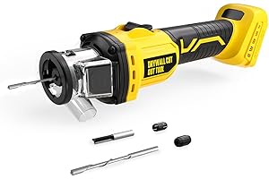 VERVEWAVE Cordless Drywall Cut-Out Tool for Dewalt 20V Battery, Brushless Rotary Saw, 30000 RPM, Adjustable Depth, Quick Bit Change, LED, Compact Spiral Saw for Cutting Wood Drywall,Sheetrock,Wood (Tool Only)