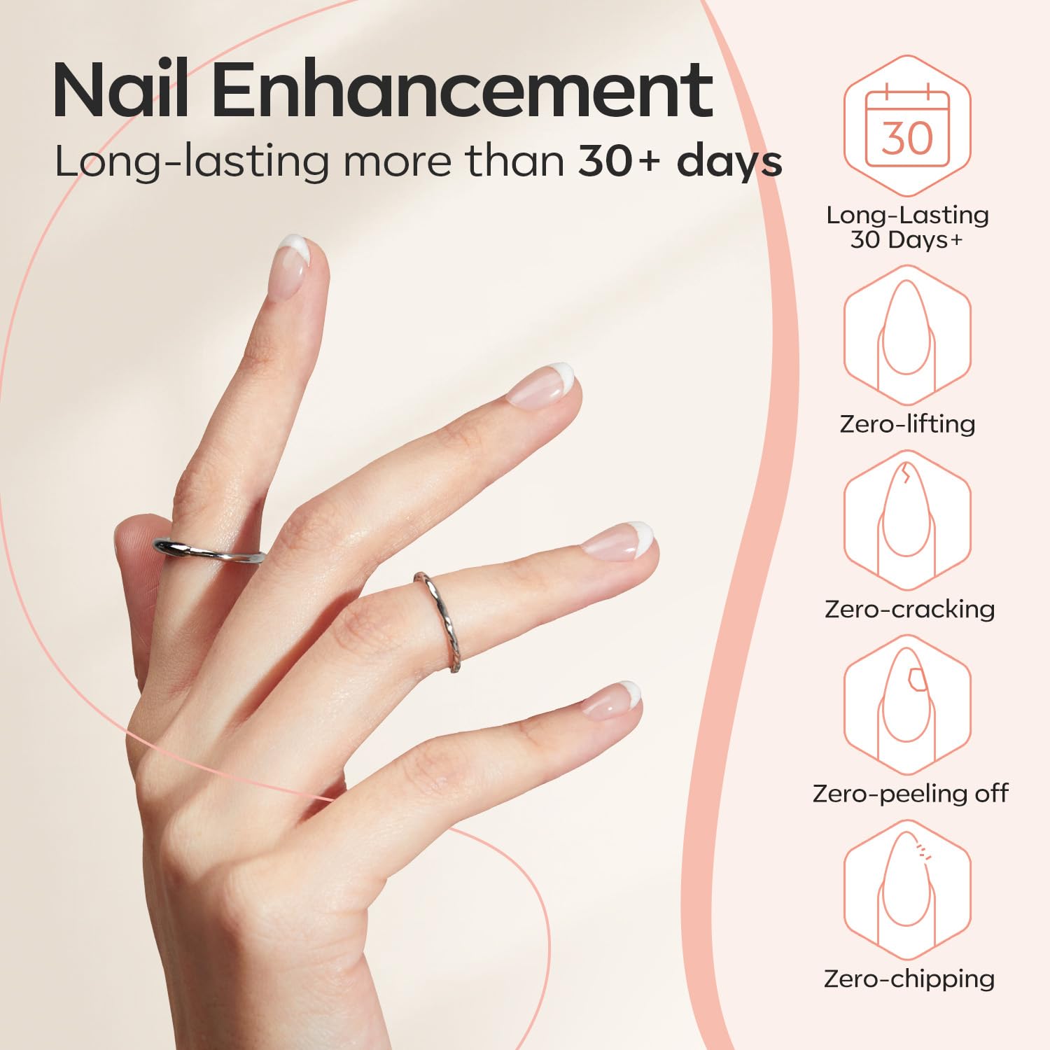 modelones Builder Nail Gel, 2 Pcs Clear Builder Nail Polish for Thickening Strengthener Apex Building Extension Rhinestone Glue Gel Polish in a Bottle for DIY Home Salon Gifts 10ml LED Lamp Cured - Image 5