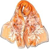 Pokeedioty Fashion Scarfs for Women Lightweight breathable Floral Pattern Sheer Scarfs Sun-proof Shawls Wraps