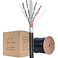 SATMAXIMUM CAT6 1000FT Outdoor Weatherproof Ethernet Cable, 23 AWG, 550MHz, FTP (Shielded) Solid Direct Burial Network Wire