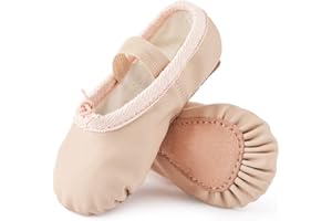 EASTBUDDY Toddler Ballet Shoes for Girls Baby Ballet Slippers Leather Full Sole Women Ballerina Dance Shoes