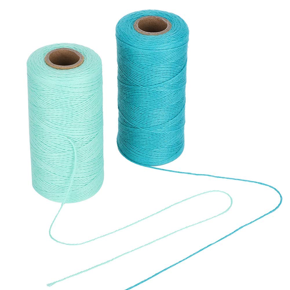 Linen Yarn, 250m Cotton Thread Natual Cotton Cord DIY Craft Cord Spool Twine String Cotton Rope for Crocheting, Weaving, Knitting, Embroidery, 2 Rolls