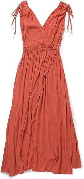 Amazon ナノユニバース Nano Universe Hinano Yoshikawa カシュクールロング ワンピース レディース 38 オレンジ ワンピース チュニック 通販