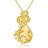 OHAYOO Sunflower Necklace for Women 925 Sterling Silver Heart Sunshine Necklace You are My Sunshine Necklace Sunflower Jewelry for Women