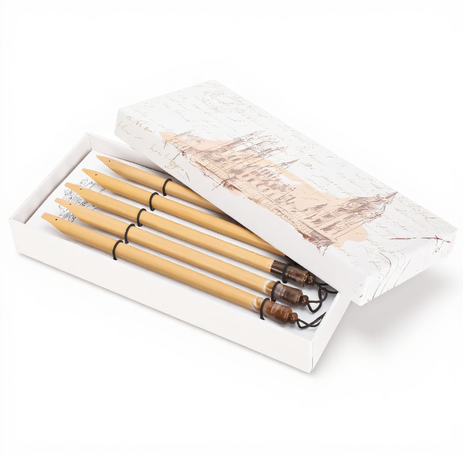 5Pcs Comic Dip Pen Pack, Wooden Handler Calligraphy Pens for Art, Drawing, Signatures, and Decorations - for Artists