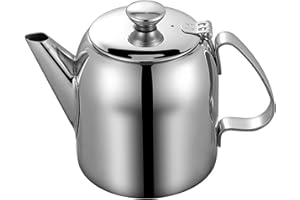 Stainless Steel Teapot, 20 Oz Spill-Proof Metal Tea Pot with Short Straight Spout Cold Water Jug Coffee Pot for Restaurants, 