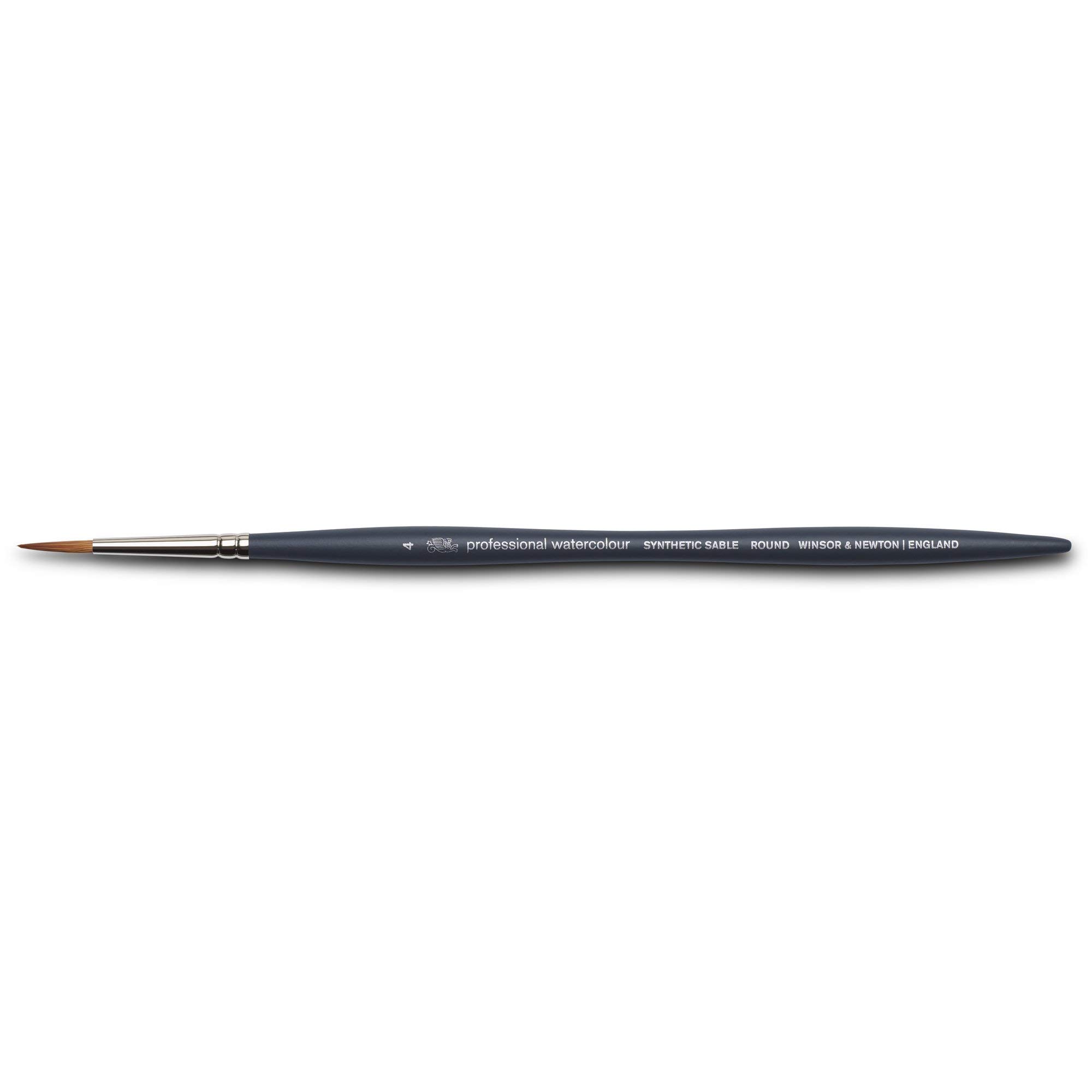 Winsor & Newton 5011104 Professional Watercolour Brush, Painting Brush for Watercolours with Synthetic Fibres, Ergonomic Handle, Durable & Dimensionally Stable, Short Handle, Round Brush No. 4
