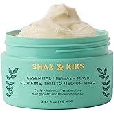 SHAZ & KIKS Essential Prewash Scalp+Hair Mask for Fine, Thin to Medium Hair | Deliver 35+ Essential Nutrients to Build Long-term Health | Stimulate Growth & Thicken Fine Strands | Color-Safe | 90ml