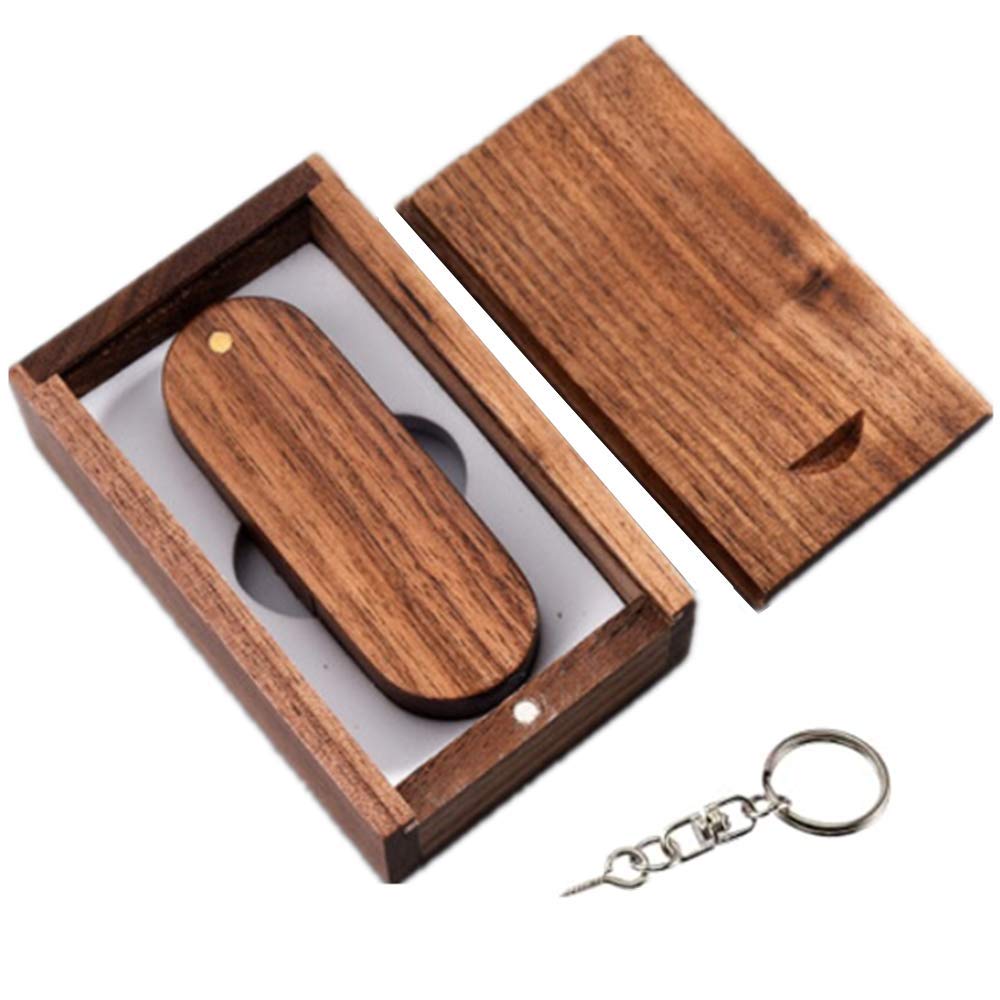 Anloter 64GB Wooden USB3.0 Flash Drive Memory Stick Thumb Drivers USB Stick Pen Drive with Wooden Box (64GB/3.0, Walnut)