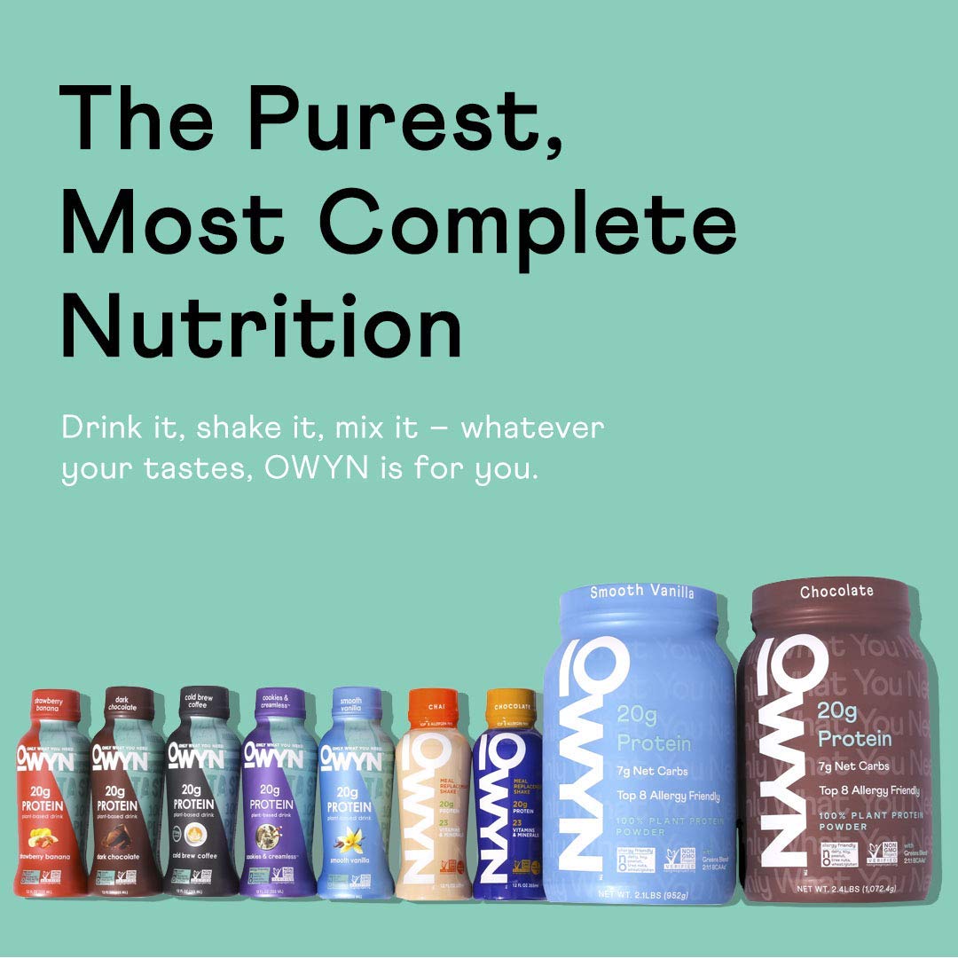 OWYN - 100% Vegan Protein Shakes | Dark Chocolate, 12 Fl Oz (Pack of 12) | Dairy-Free, Gluten-Free, Soy-Free, Tree Nut-Free, Egg-Free, Allergy-Free, Plant-Based : Grocery & Gourmet Food