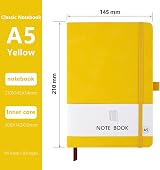 Lefute A5 Notebook PU Leather Soft Cover 200 Pages 21x14cm Neon Orange view 2