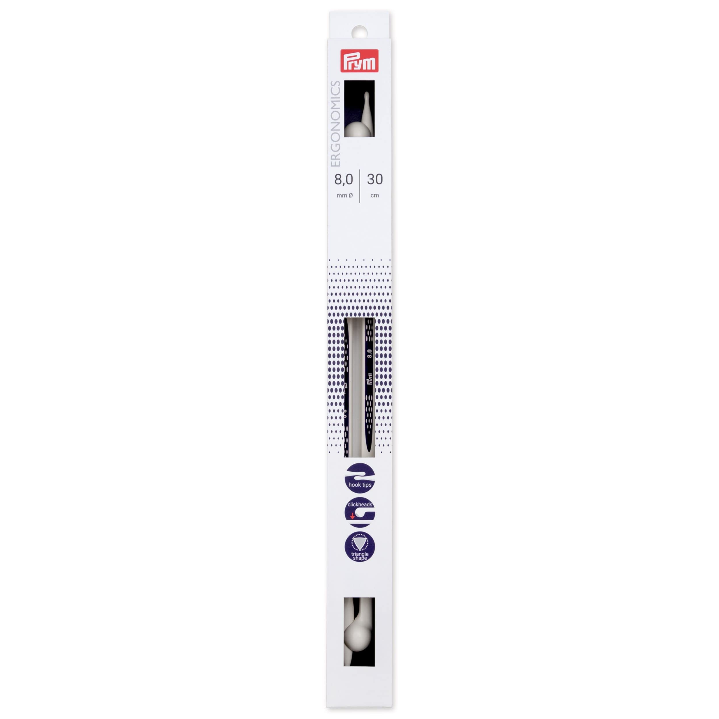 190 311 Prym Single-Point Ergonomic Knitting Needle 8mm/30cm