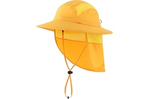 Home Prefer UPF 50+ Boys Sun Hat with Neck Flap Wide Brim Summer Beach Bucket Hat for Boys Girls Toddler Kids Safari Hat